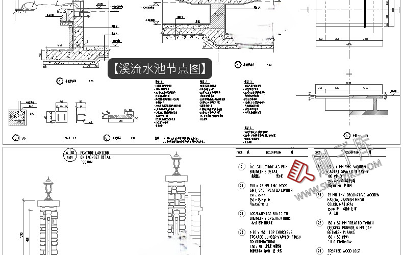 图片[16]-园林景观设计小品细部CAD节点大样平面立面剖面施工图纸图库素材-刷子库