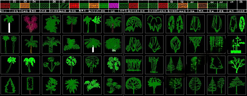 图片[6]-园林景观设计CAD植物图块人物平面立面铺装拼花施工图库图例素材-刷子库