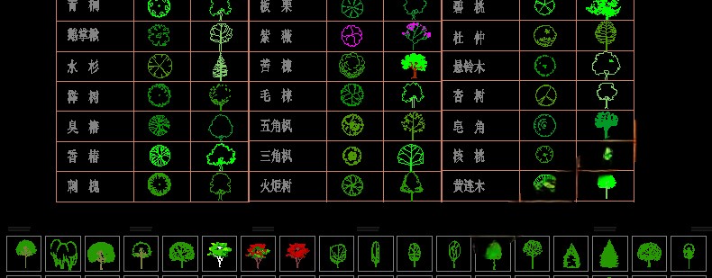 图片[14]-园林景观设计CAD植物图块人物平面立面铺装拼花施工图库图例素材-刷子库