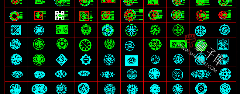 图片[45]-园林景观设计CAD植物图块人物平面立面铺装拼花施工图库图例素材-刷子库