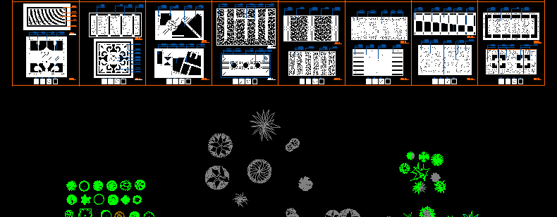 图片[51]-园林景观设计CAD植物图块人物平面立面铺装拼花施工图库图例素材-刷子库