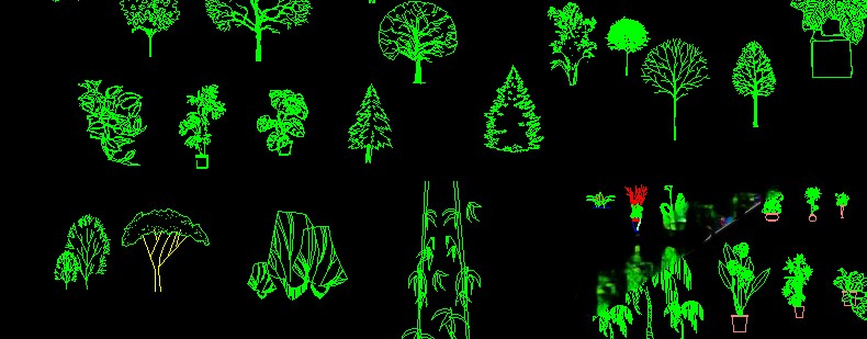 图片[54]-园林景观设计CAD植物图块人物平面立面铺装拼花施工图库图例素材-刷子库