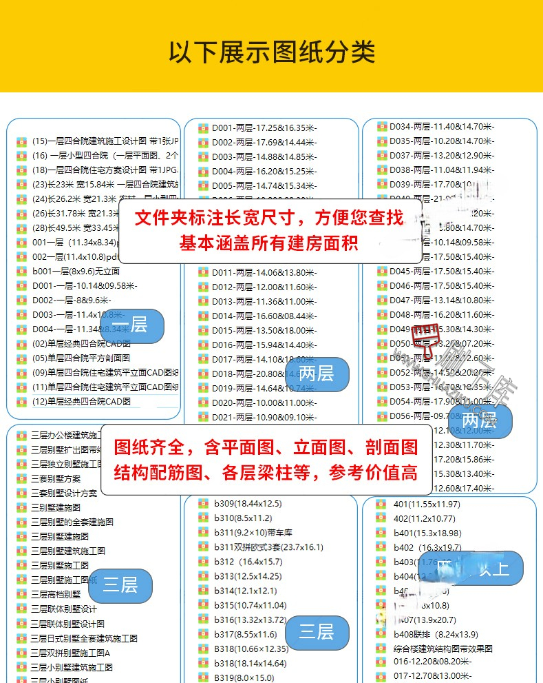 图片[3]-新农村自建房设计图房屋建筑结构效果一二层三层别墅CAD施工图纸-刷子库