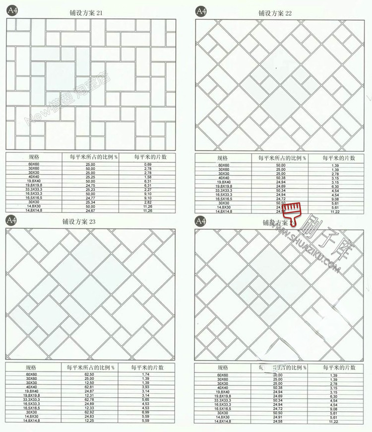 图片[7]-CAD建筑园林道路地面广场铺装铺地纹理纹路填充图案自定义素材-刷子库