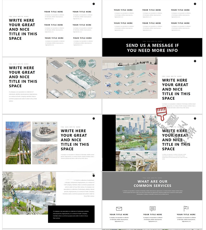 图片[11]-建筑景观园林规划作品集ppt模板国外小清新设计项目方案汇报排版-刷子库