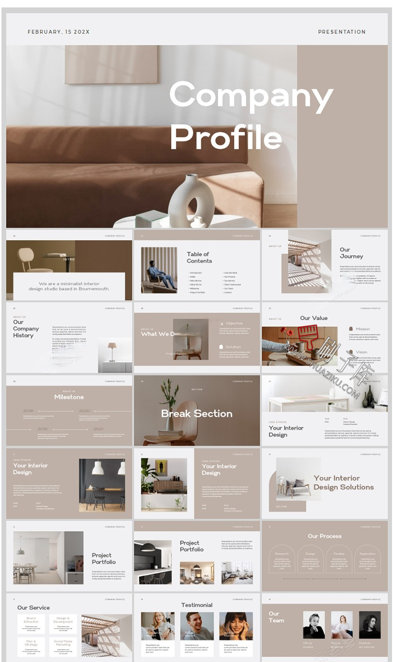 图片[5]-十二系-室内高端设计侘寂奶油风PPT模板排版方案汇报家居简约风格素材库-刷子库