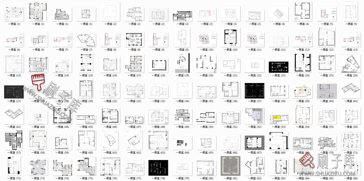图片[2]-私宅-公寓-一至四居室空间平面图合集（945张）-刷子库