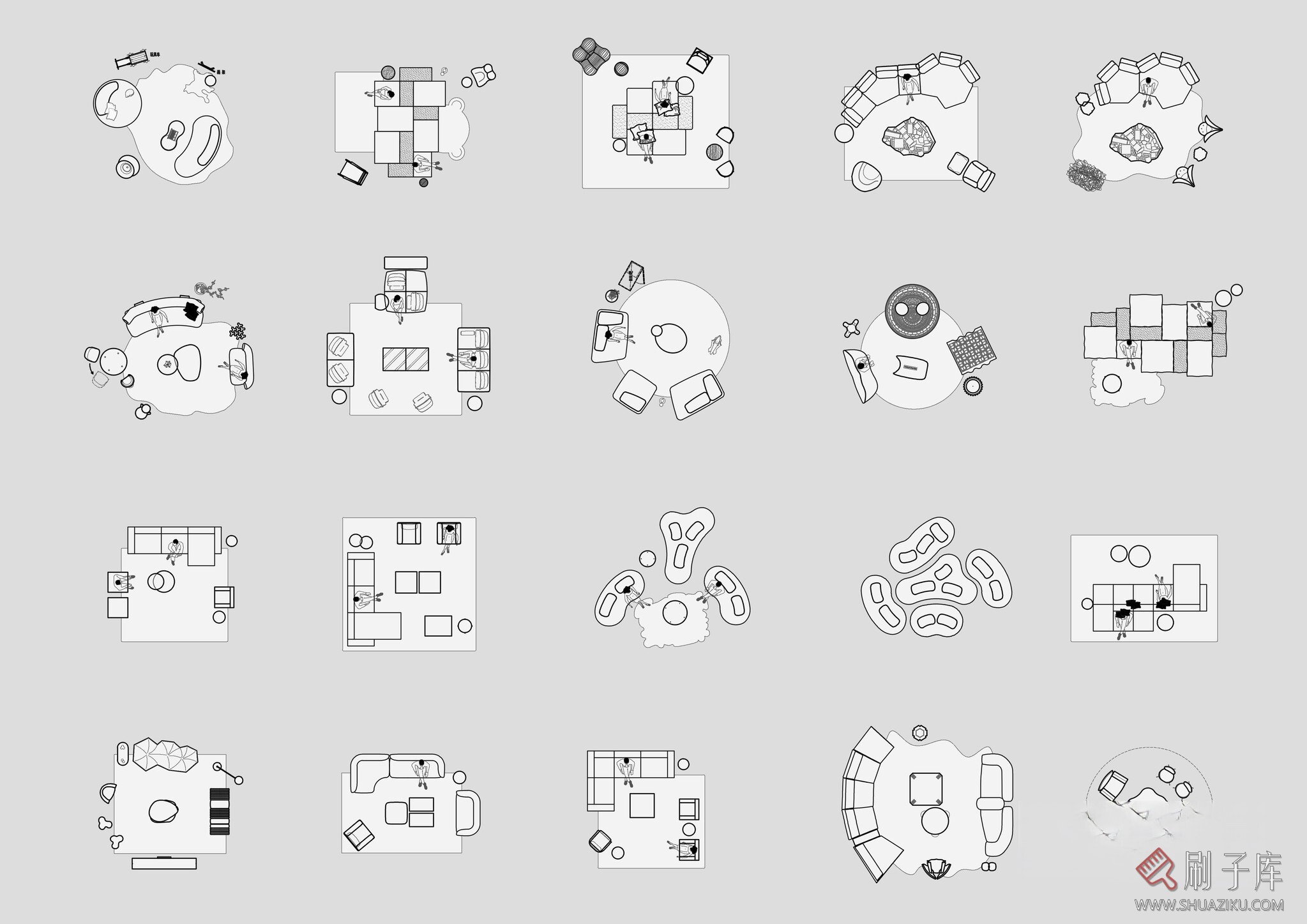 图片[1]-最新进口品牌沙发组合CAD图库-刷子库