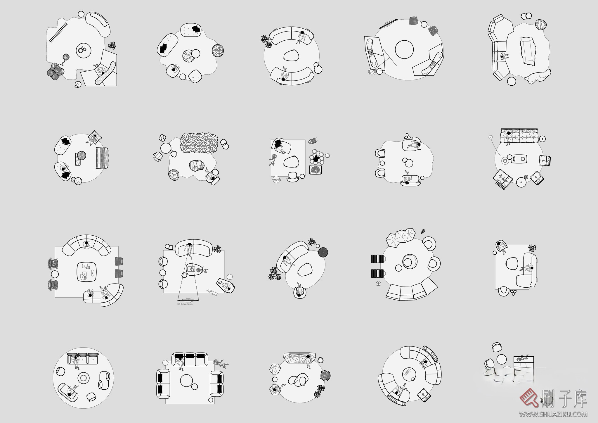图片[2]-最新进口品牌沙发组合CAD图库-刷子库