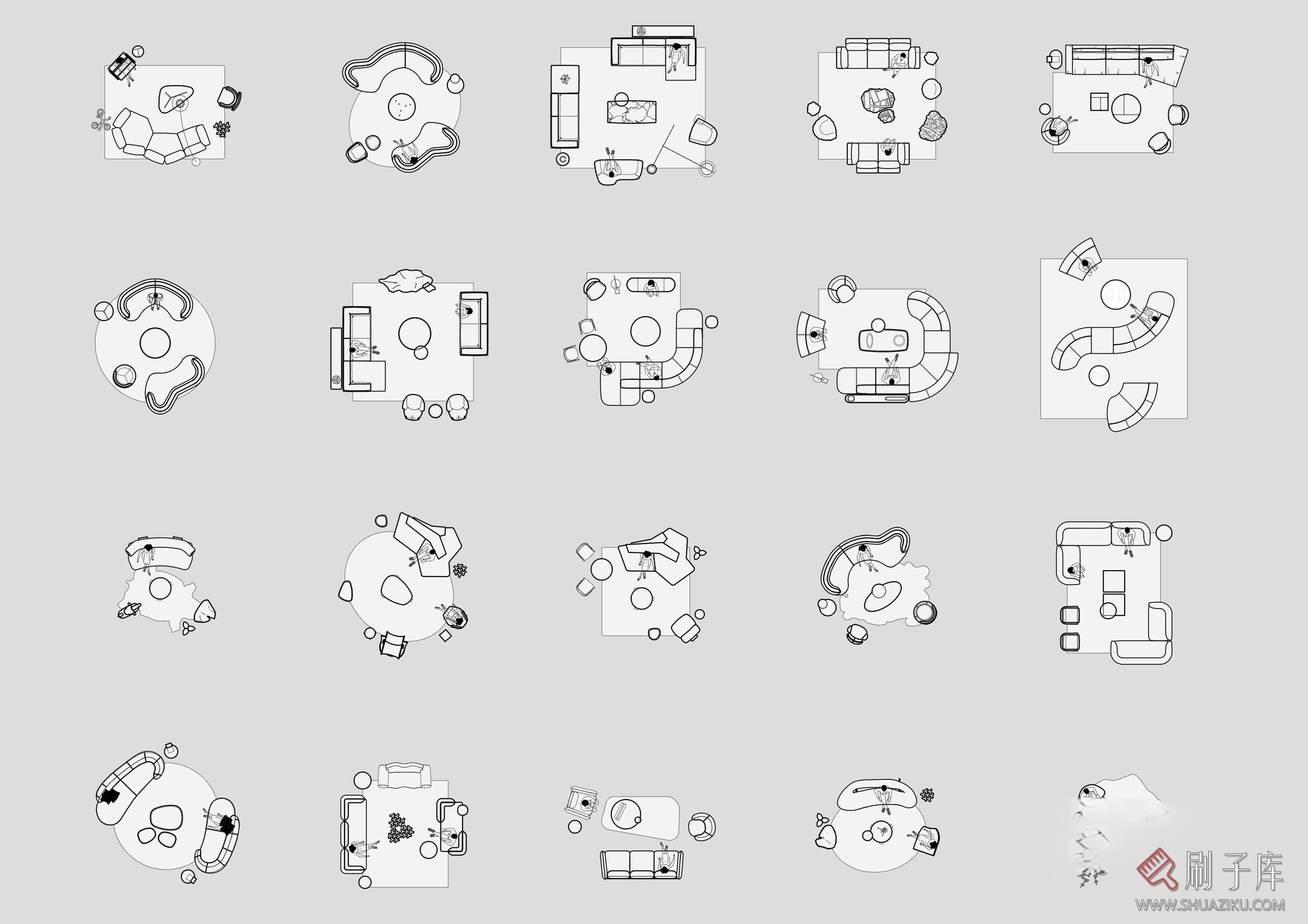 图片[4]-最新进口品牌沙发组合CAD图库-刷子库