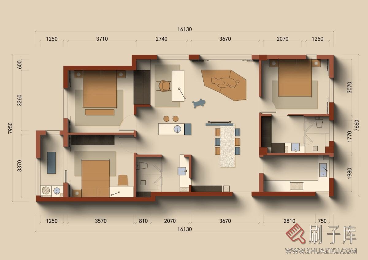 图片[7]-侘寂高级暗黑复古橙色系6套PSD源文件及色卡预设-刷子库