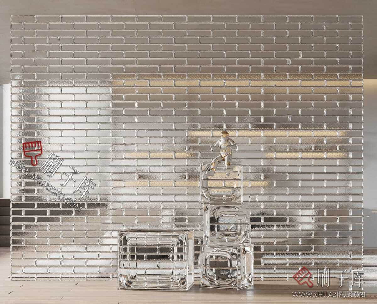 图片[4]-现代室内建筑材料玻璃砖玻璃玄关隔断屏风sketchup草图大师su模型-刷子库