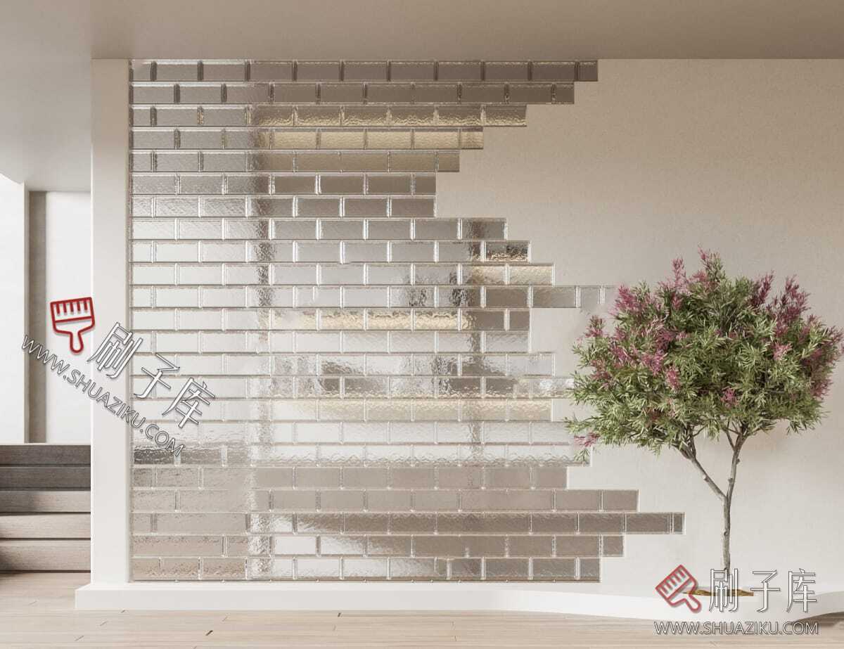 图片[10]-现代室内建筑材料玻璃砖玻璃玄关隔断屏风sketchup草图大师su模型-刷子库