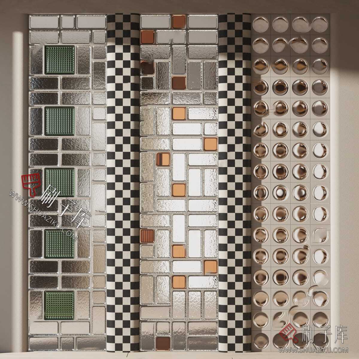 图片[11]-现代室内建筑材料玻璃砖玻璃玄关隔断屏风sketchup草图大师su模型-刷子库