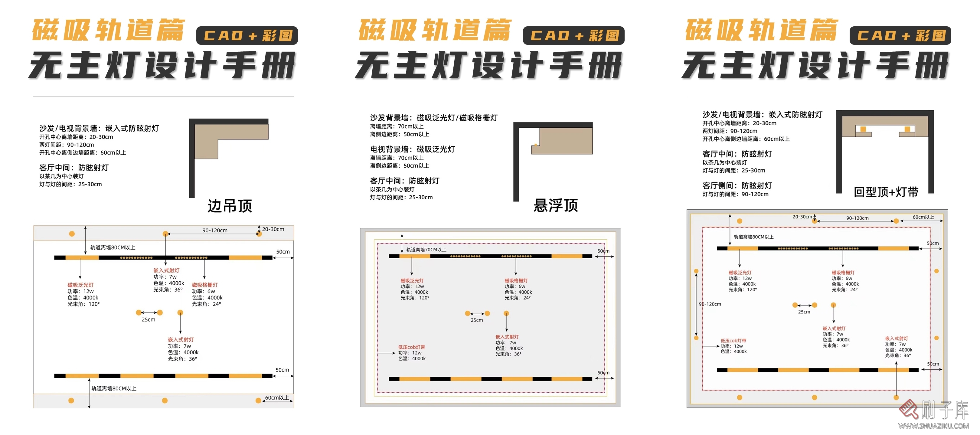 图片[1]-无主灯设计CAD手册【磁吸轨道篇】-刷子库