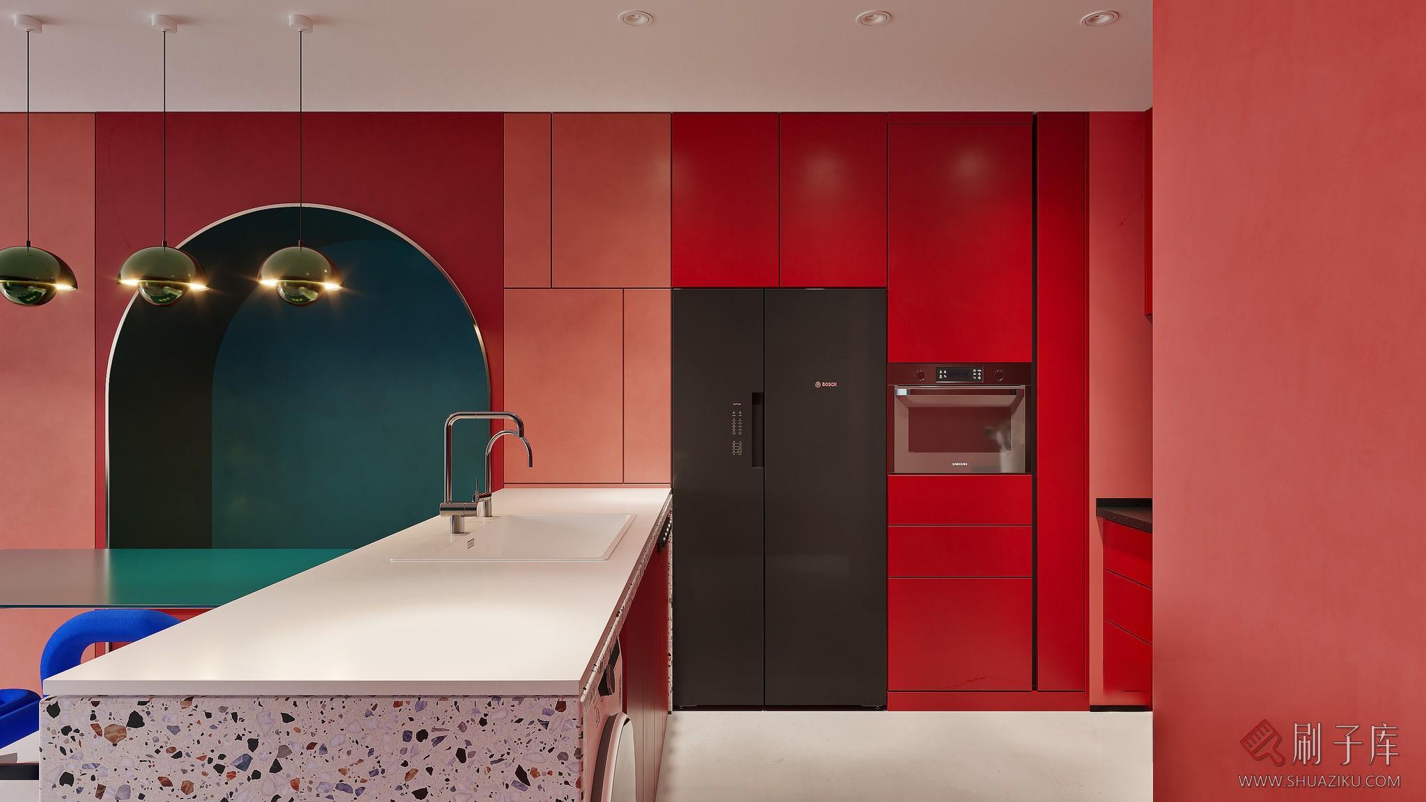 图片[1]-单身公寓客餐厅写实场景-刷子库