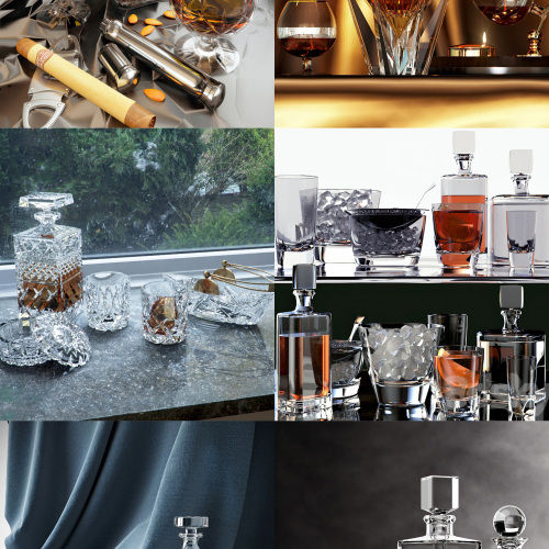 3dmax玻璃制品酒水酒瓶酒杯模型23个-刷子库