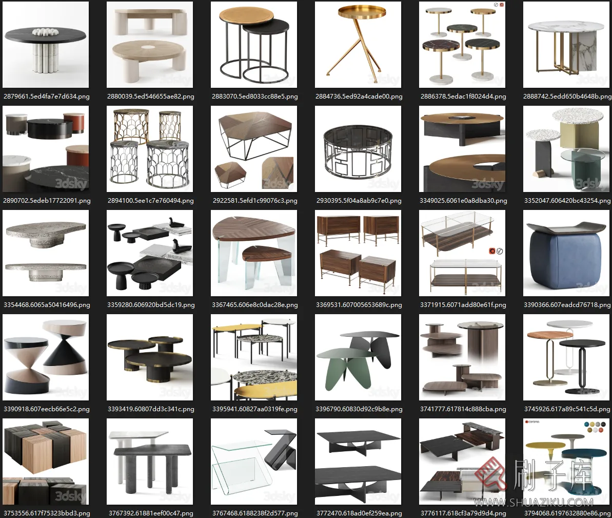 图片[1]-3dsky茶几 边几高质量模型600个-刷子库
