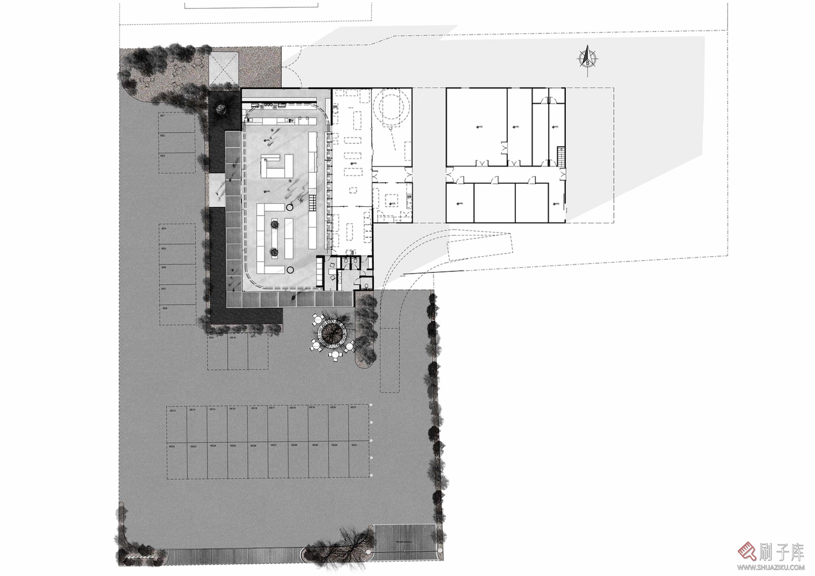 【设计师必备】最新60张咖啡厅平面图-2