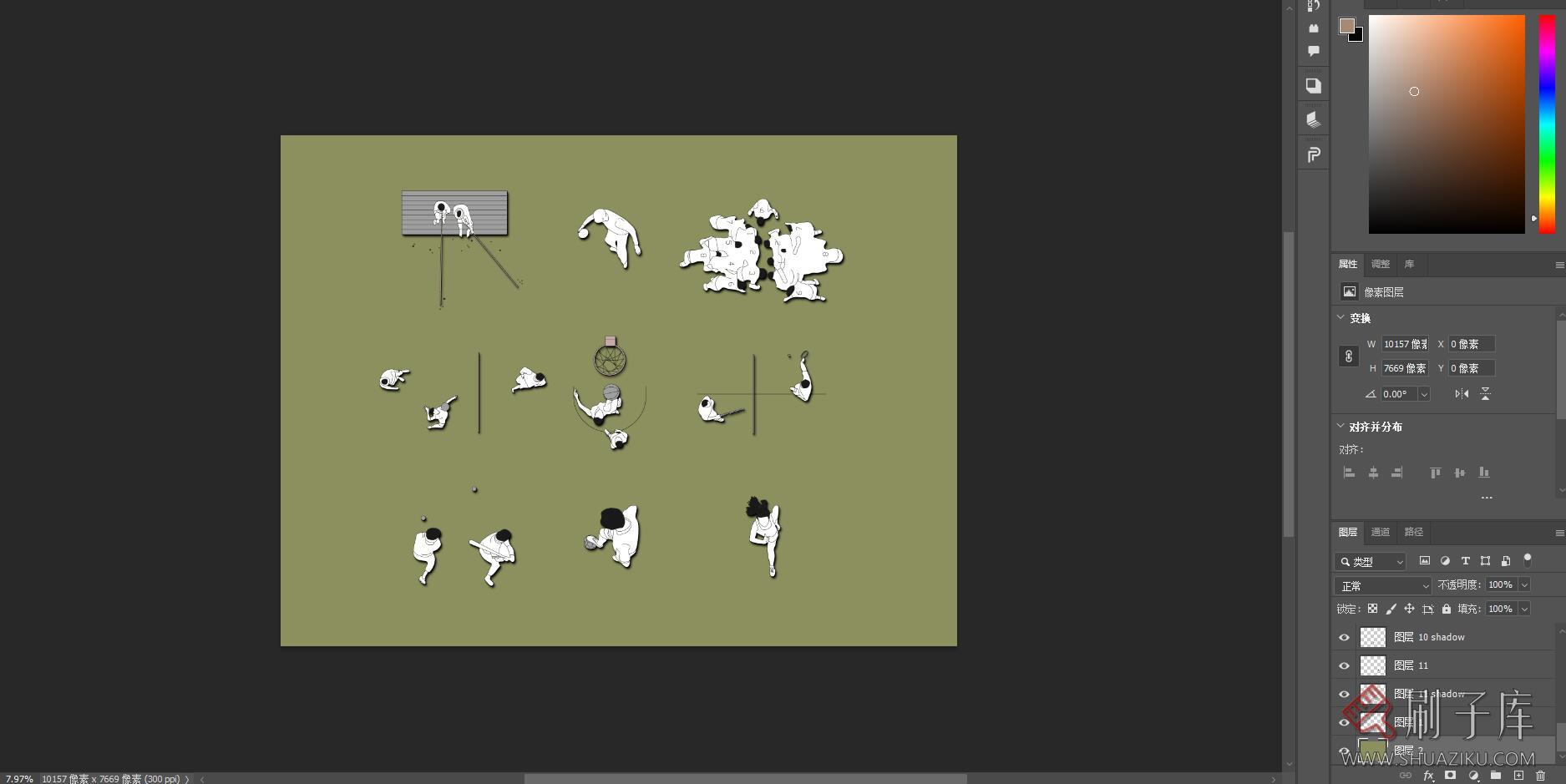 9组顶视运动人物素材,AI+CAD+PSD+PNG-3 9组顶视运动人物素材,AI+CAD+PSD+PNG-3