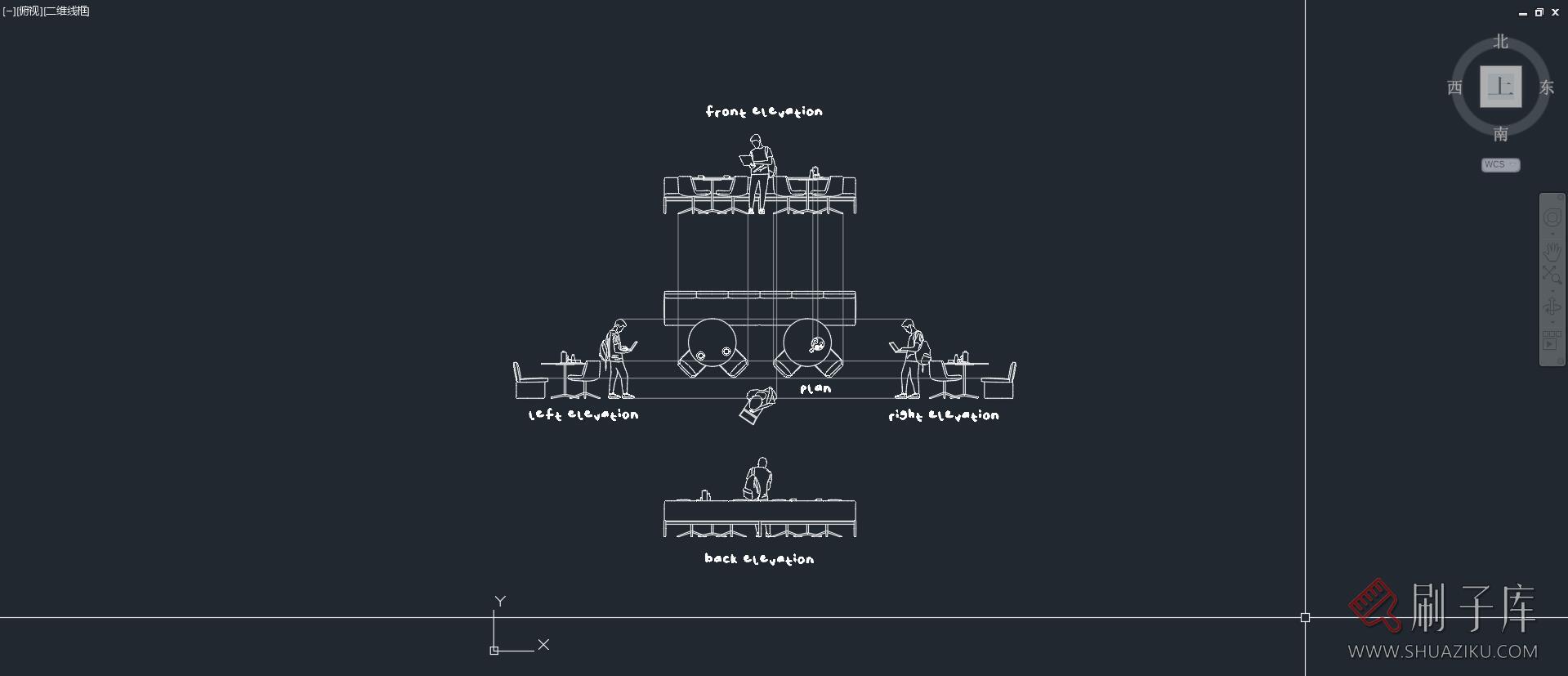 1组餐厅桌椅五视图，AI+CAD+PNG-2