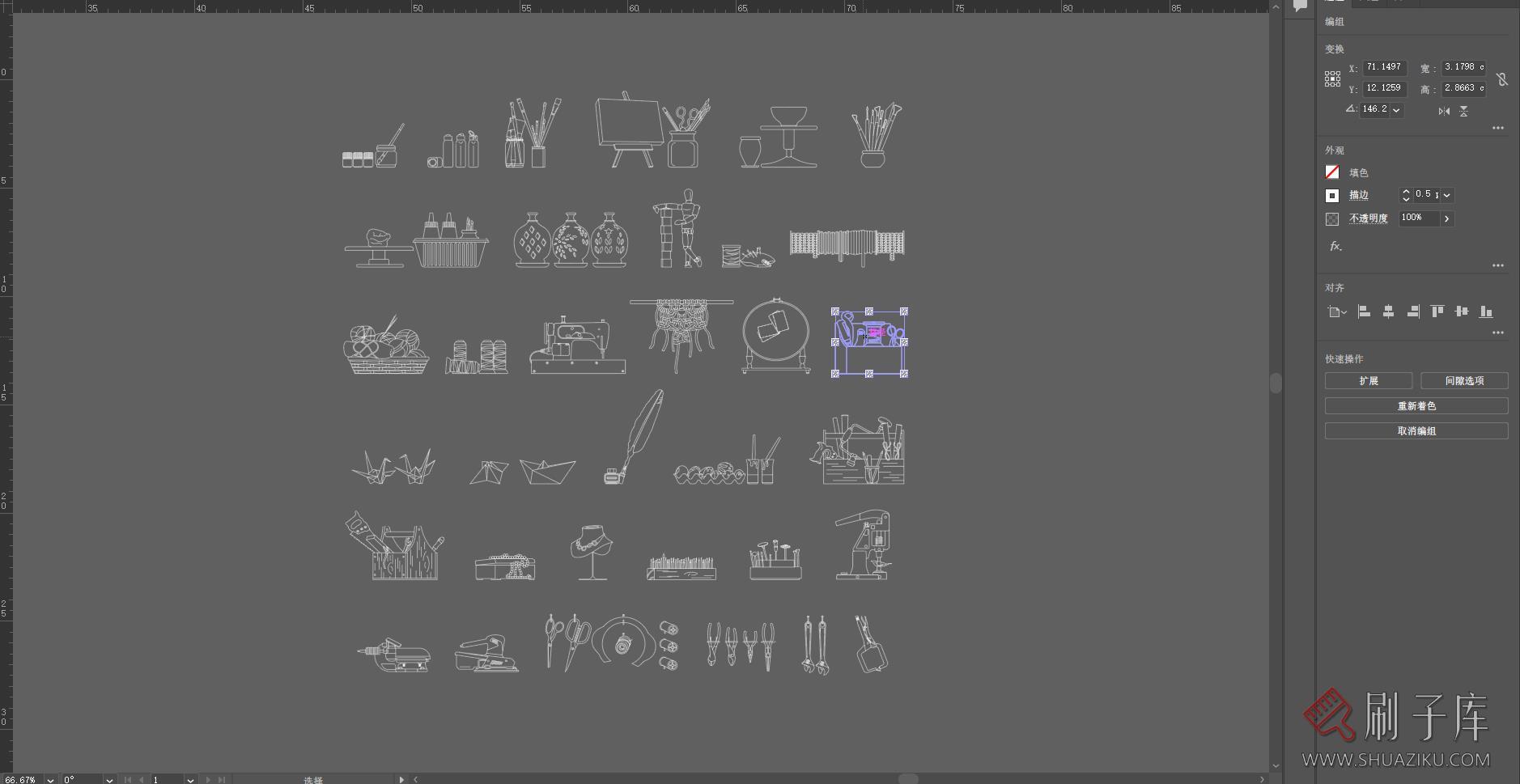 34个手工艺品、手工工具图集，AI+CAD+PNG-1