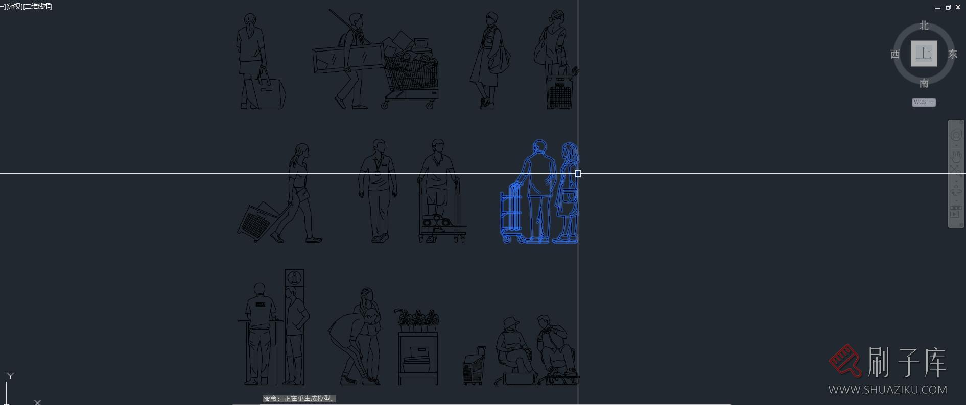 11个购物矢量线稿人物图集，PS+AI+CAD-3