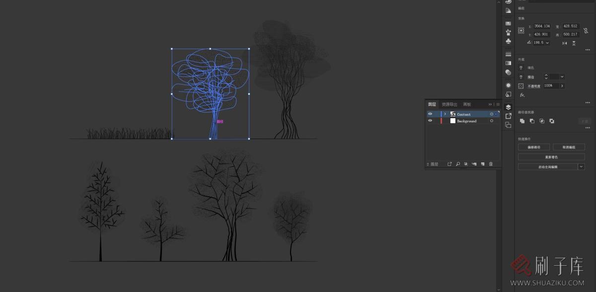 6个创意树矢量图集，PS+AI+CAD-1