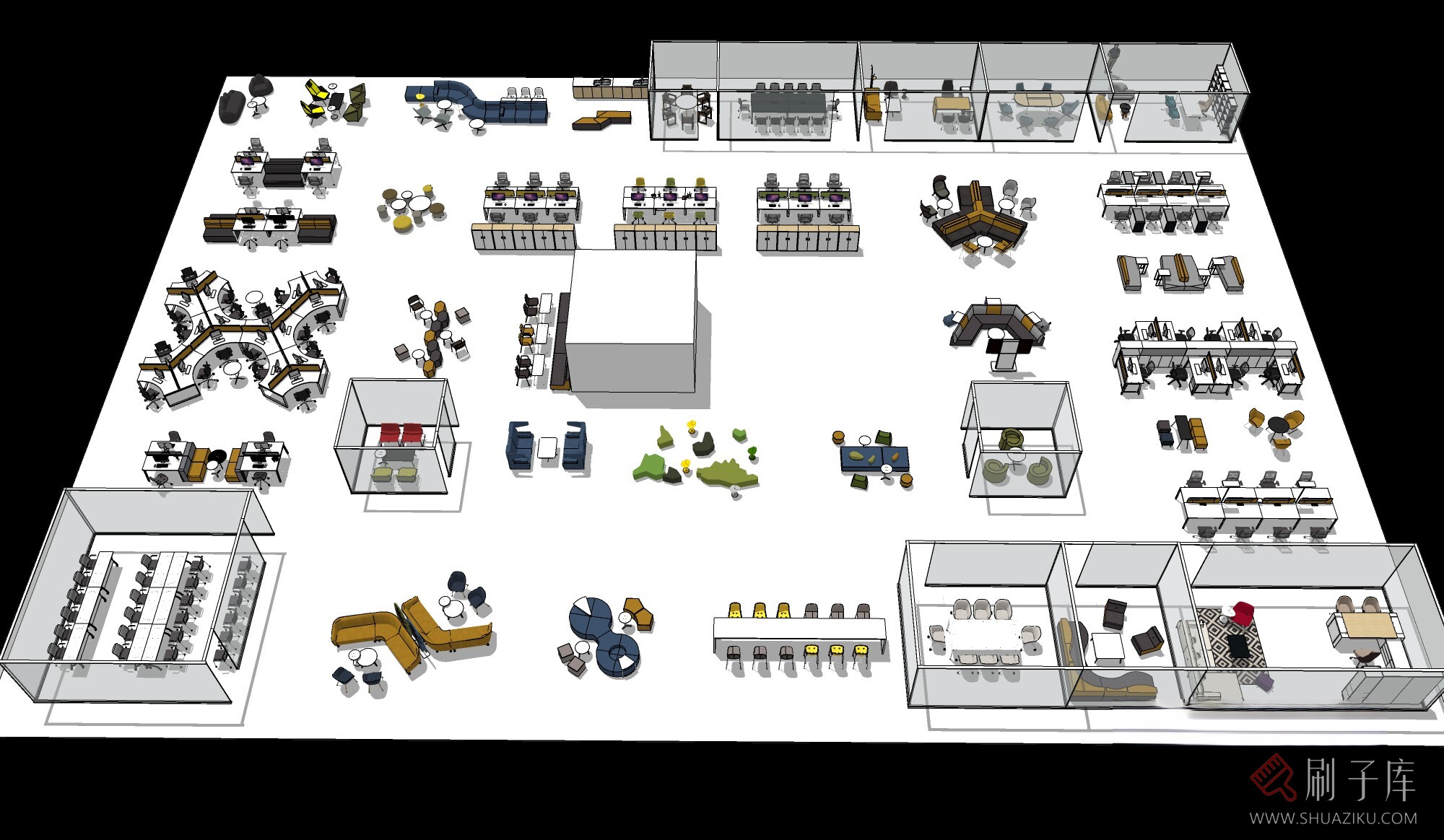 图片[1]-办公室家具sketchup模型-刷子库
