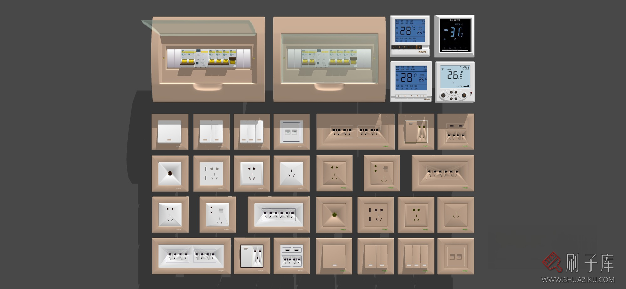 图片[2]-各种开关插座SU模型-刷子库