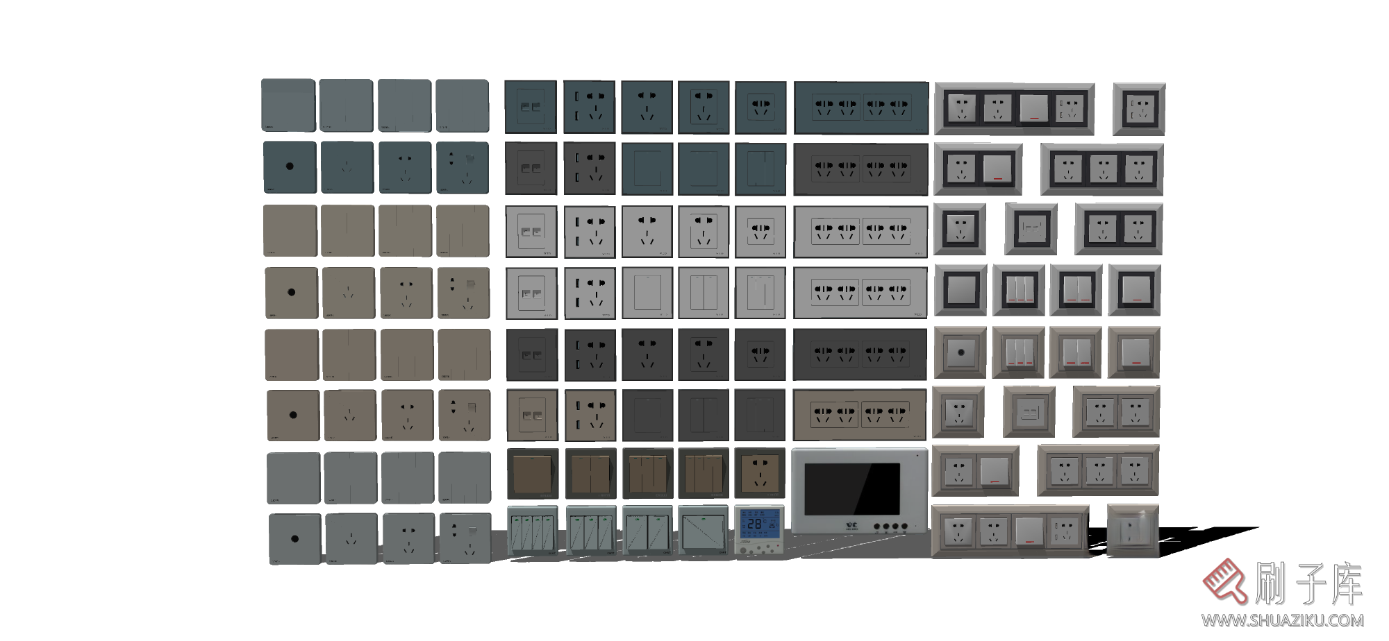 图片[16]-各种开关插座SU模型-刷子库