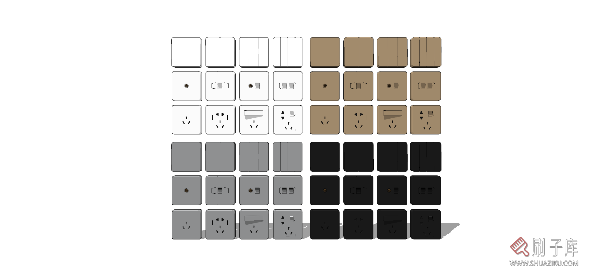 图片[17]-各种开关插座SU模型-刷子库