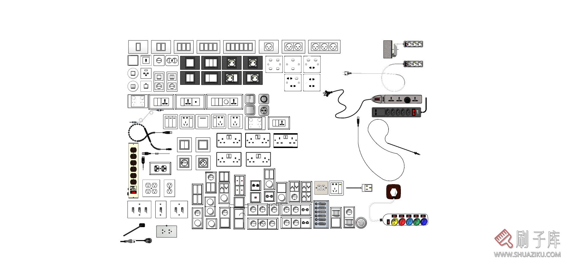 图片[18]-各种开关插座SU模型-刷子库