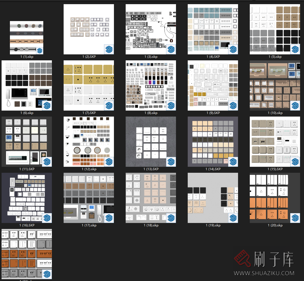 图片[19]-各种开关插座SU模型-刷子库