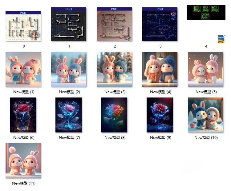 图片[4]-卡通创意家装户型图室内设计平面图布局图CAD方案PSD彩平图源文件-刷子库