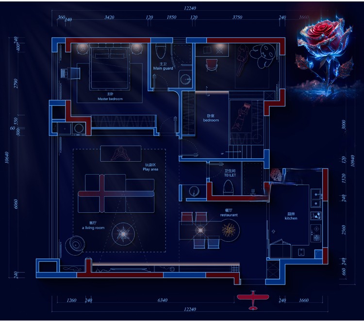 图片[10]-卡通创意家装户型图室内设计平面图布局图CAD方案PSD彩平图源文件-刷子库