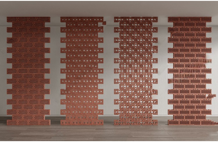 图片[5]-现代水泥空心砖构件镂空透光隔断侘寂风微水泥景墙SU模型草图大师-刷子库