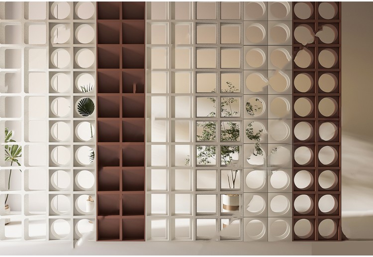 图片[8]-现代水泥空心砖构件镂空透光隔断侘寂风微水泥景墙SU模型草图大师-刷子库