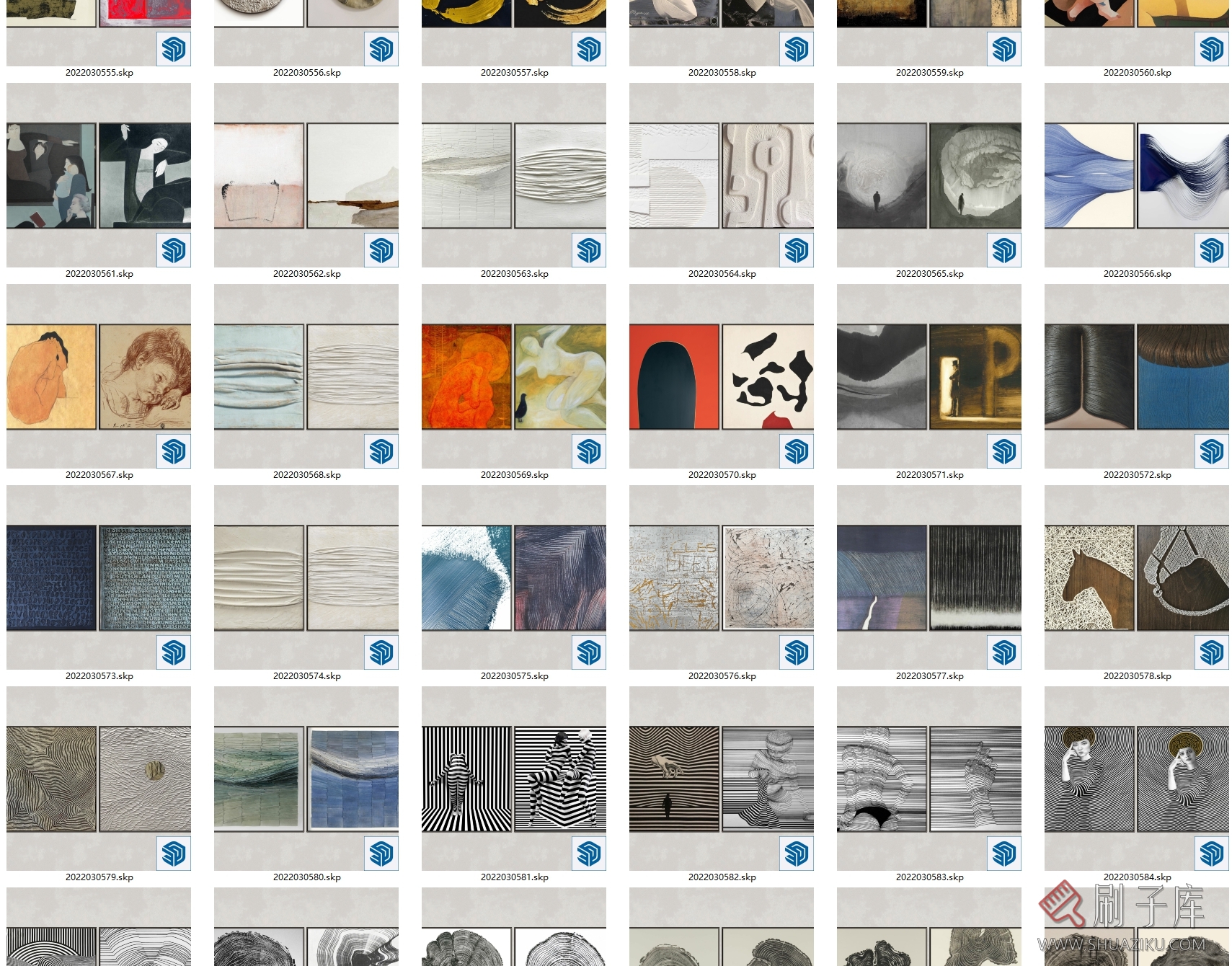 图片[10]-2023草图大师挂画模型Enscape材质-240幅-刷子库