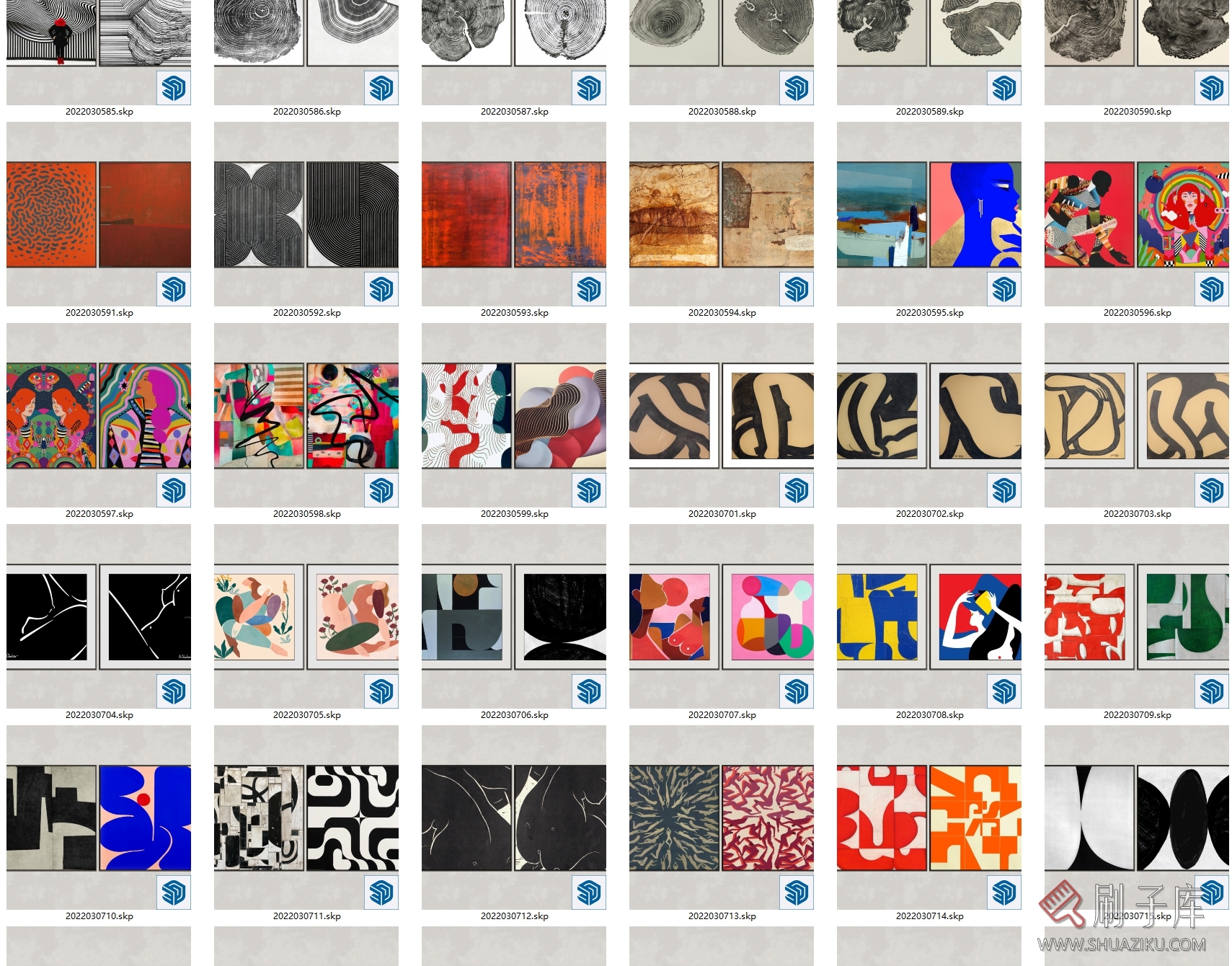 图片[11]-2023草图大师挂画模型Enscape材质-240幅-刷子库