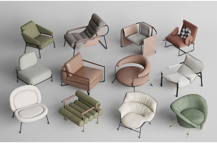 图片[8]-休闲椅客厅家具现代侘寂风单体椅子餐椅家装SU模型草图大师素材库-刷子库