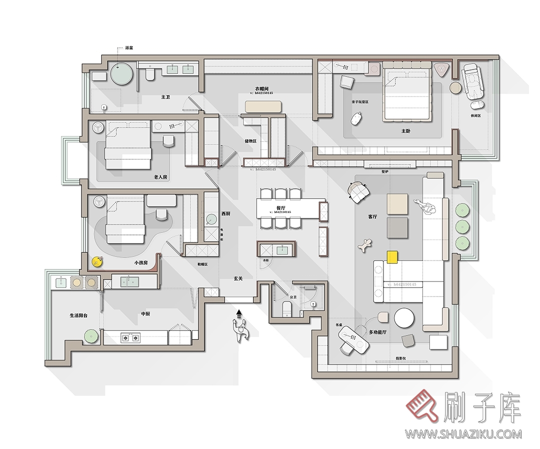 图片[3]-简约彩平图方案平面方案CAD+PSD-刷子库