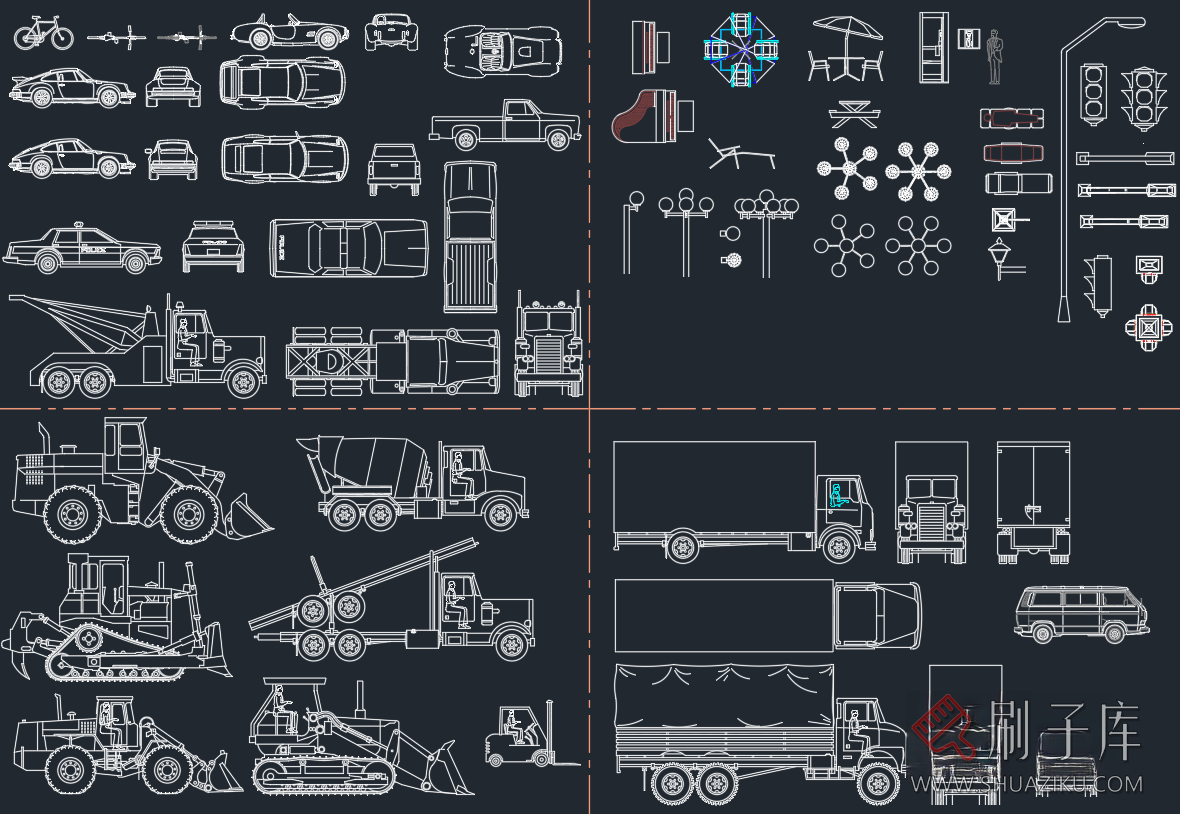 图片[2]-专业交通工具常用CAD图库-刷子库