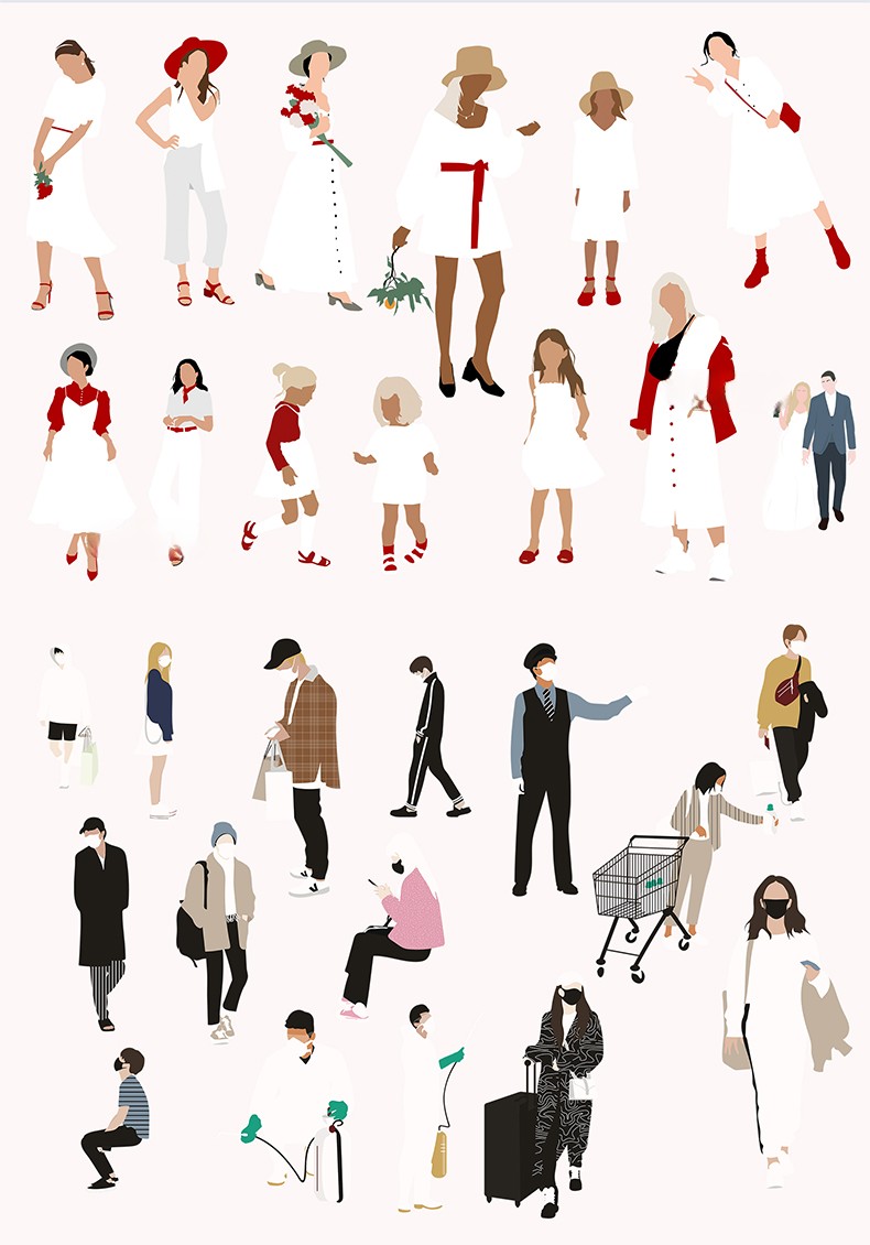 图片[6]-人物造型平面立面CAD图库图块站坐俯视人体工程设计素材运动线稿-刷子库