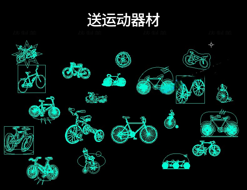 图片[23]-人物造型平面立面CAD图库图块站坐俯视人体工程设计素材运动线稿-刷子库