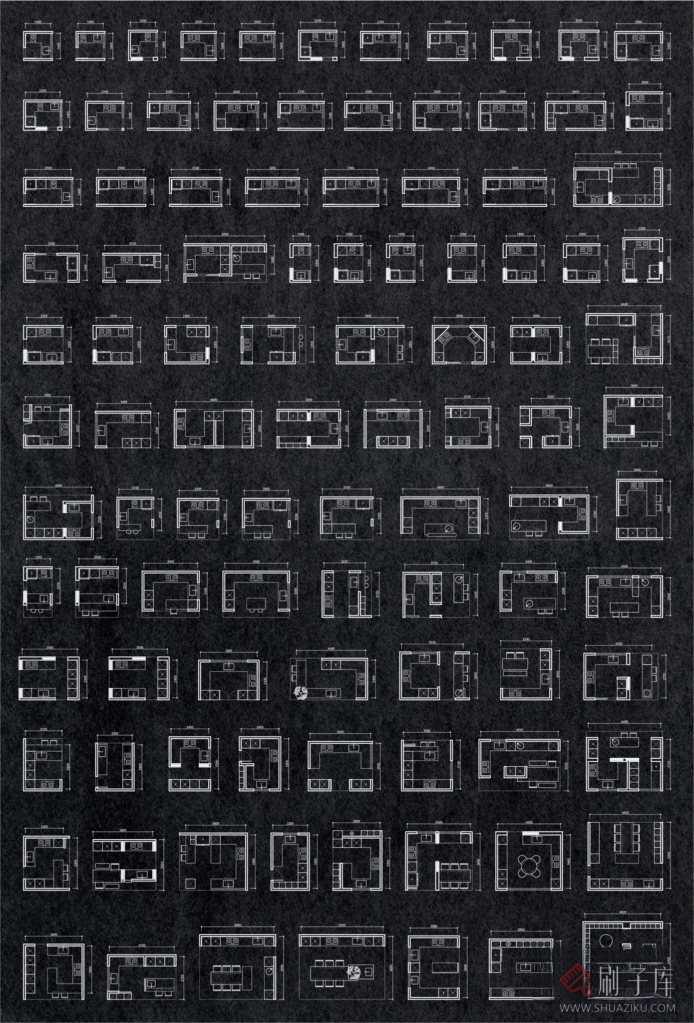 图片[1]-100个厨房布局模块-刷子库