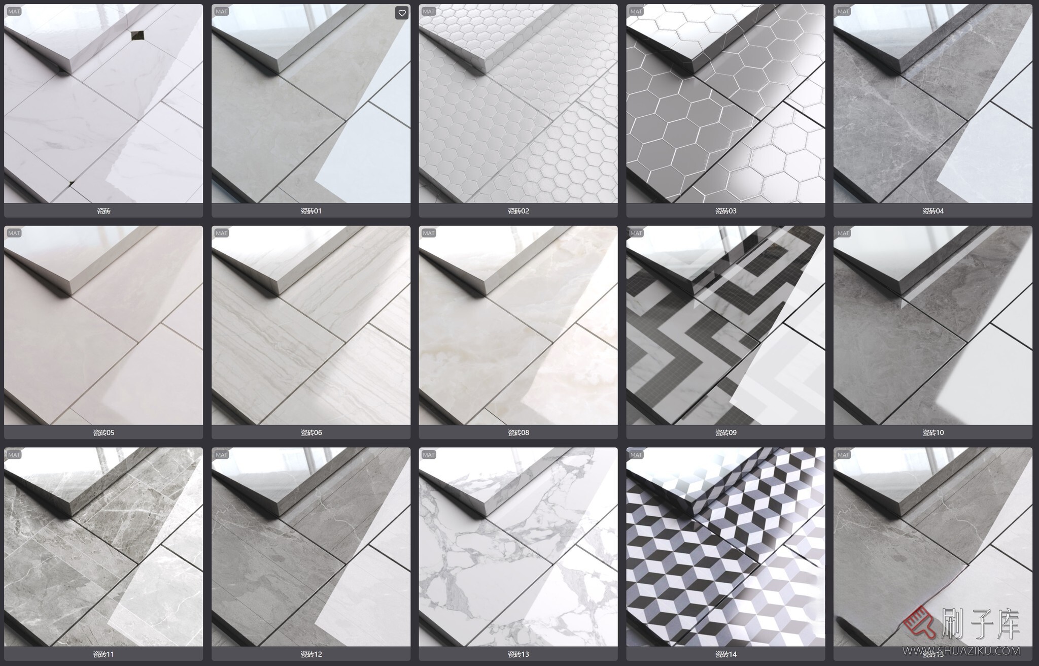 图片[1]-19个高品质瓷砖corona材质-刷子库