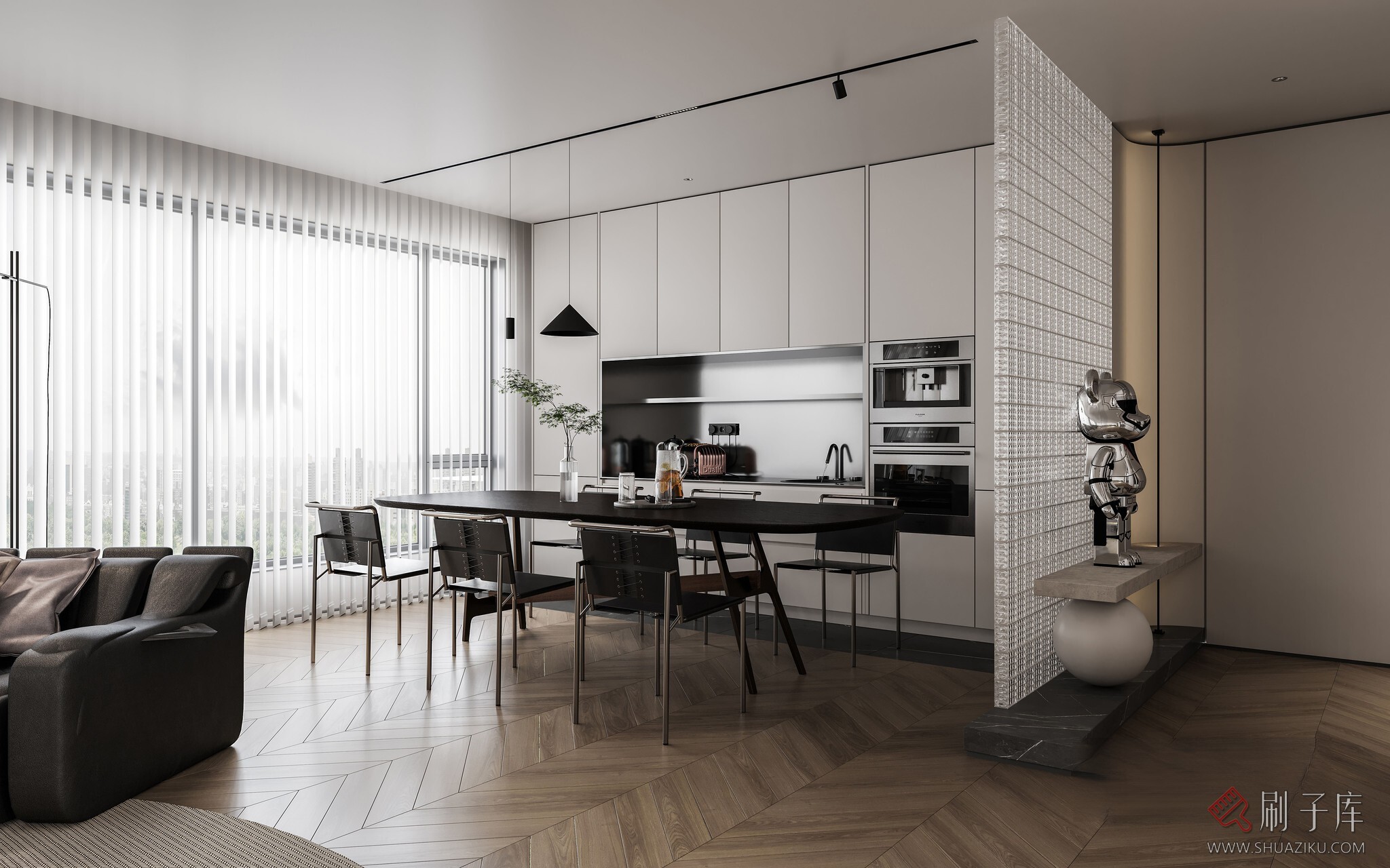 图片[2]-现代极简客餐厅-刷子库
