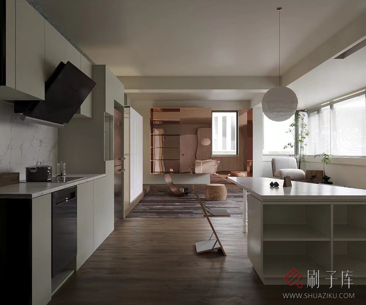 图片[3]-现代公寓客餐厅写实3d模型-刷子库