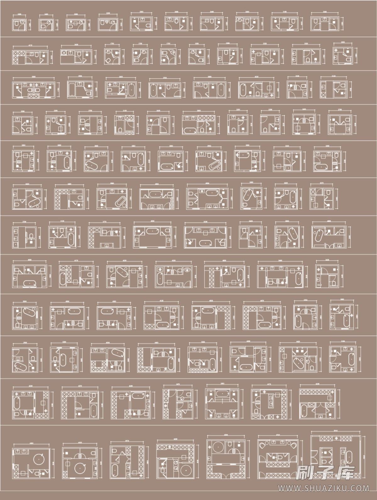 图片[2]-卫生间平面方案模块化布局100例-刷子库